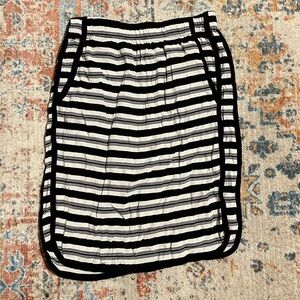 Loft black and white striped silky skirt